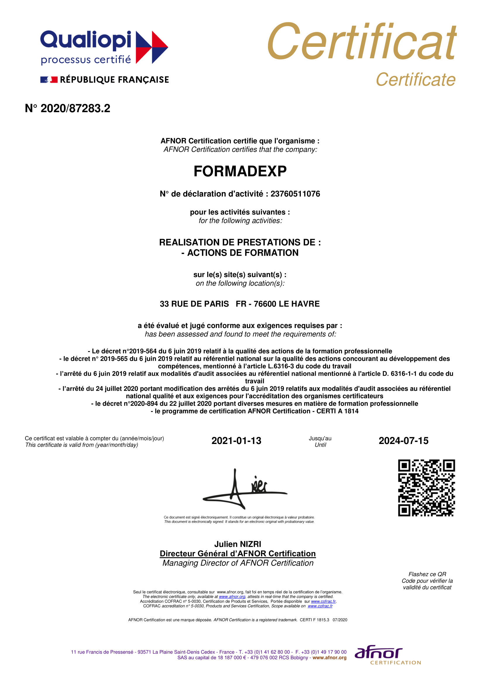 certification qualiopi